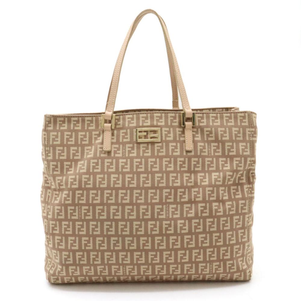 Beige Canvas Fendi Tote