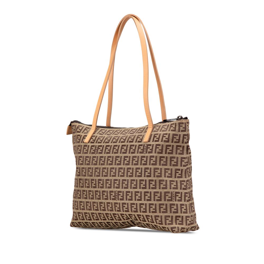 Beige Canvas Fendi Tote