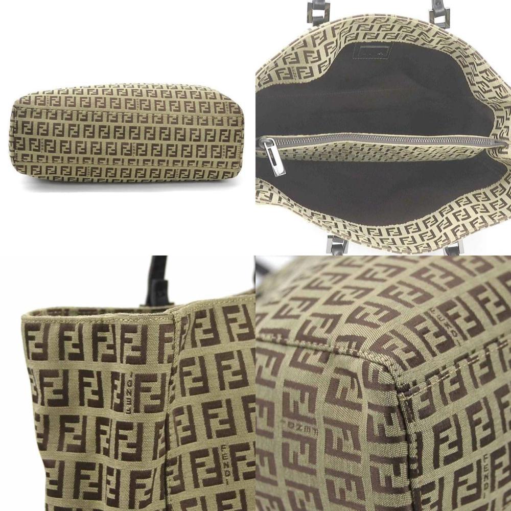 Beige Canvas Fendi Tote