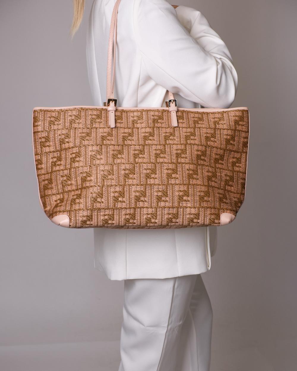 Beige Fabric Fendi Tote