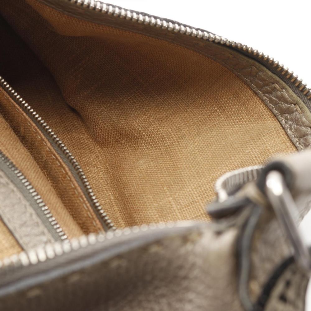 Beige Leather Fendi Shoulder Bag