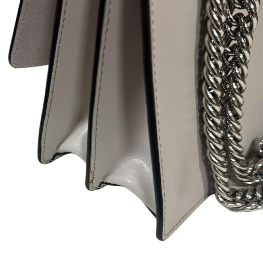 Beige Leather Fendi Shoulder Bag