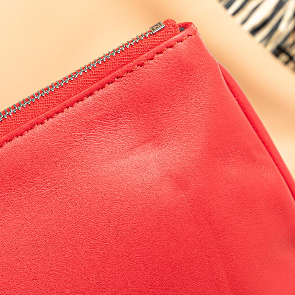 Beige Leather Fendi Clutch