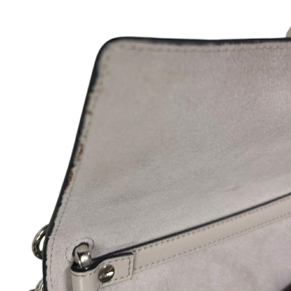Beige Leather Fendi Shoulder Bag