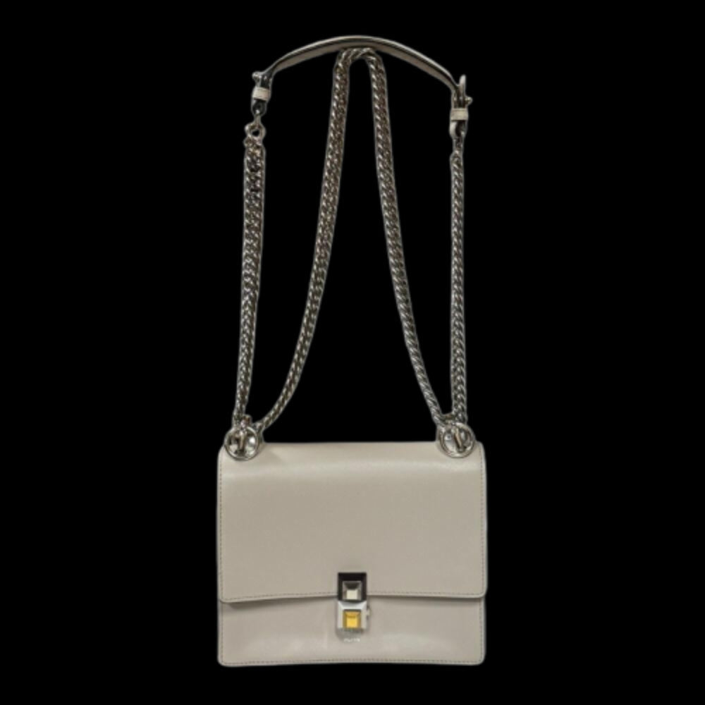 Beige Leather Fendi Shoulder Bag