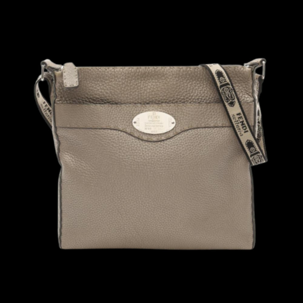 Beige Leather Fendi Shoulder Bag