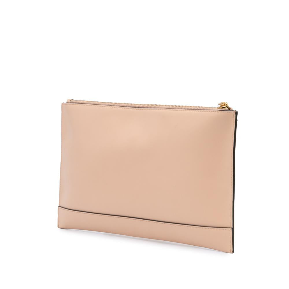 Beige Leather Fendi Clutch