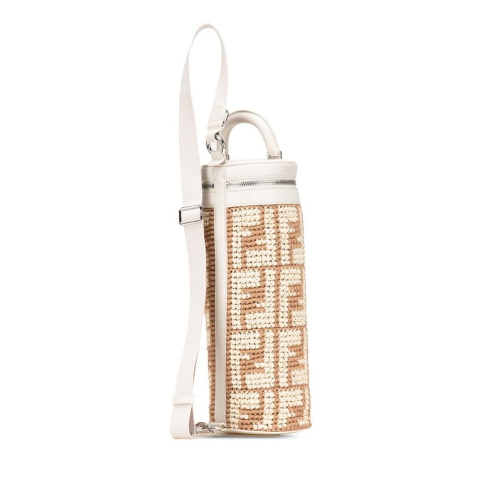 Beige Leather Fendi Shoulder Bag