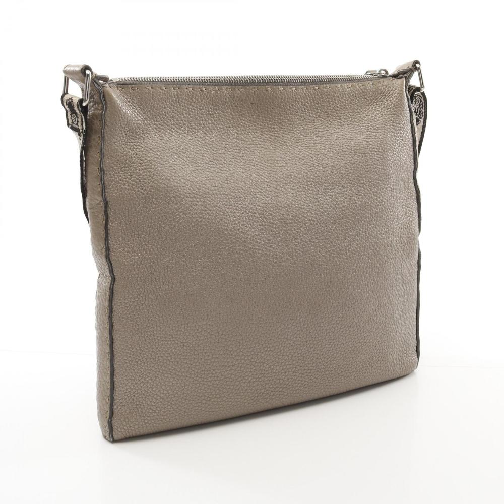 Beige Leather Fendi Shoulder Bag