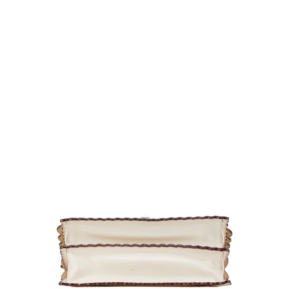 Beige Leather Fendi Shoulder Bag