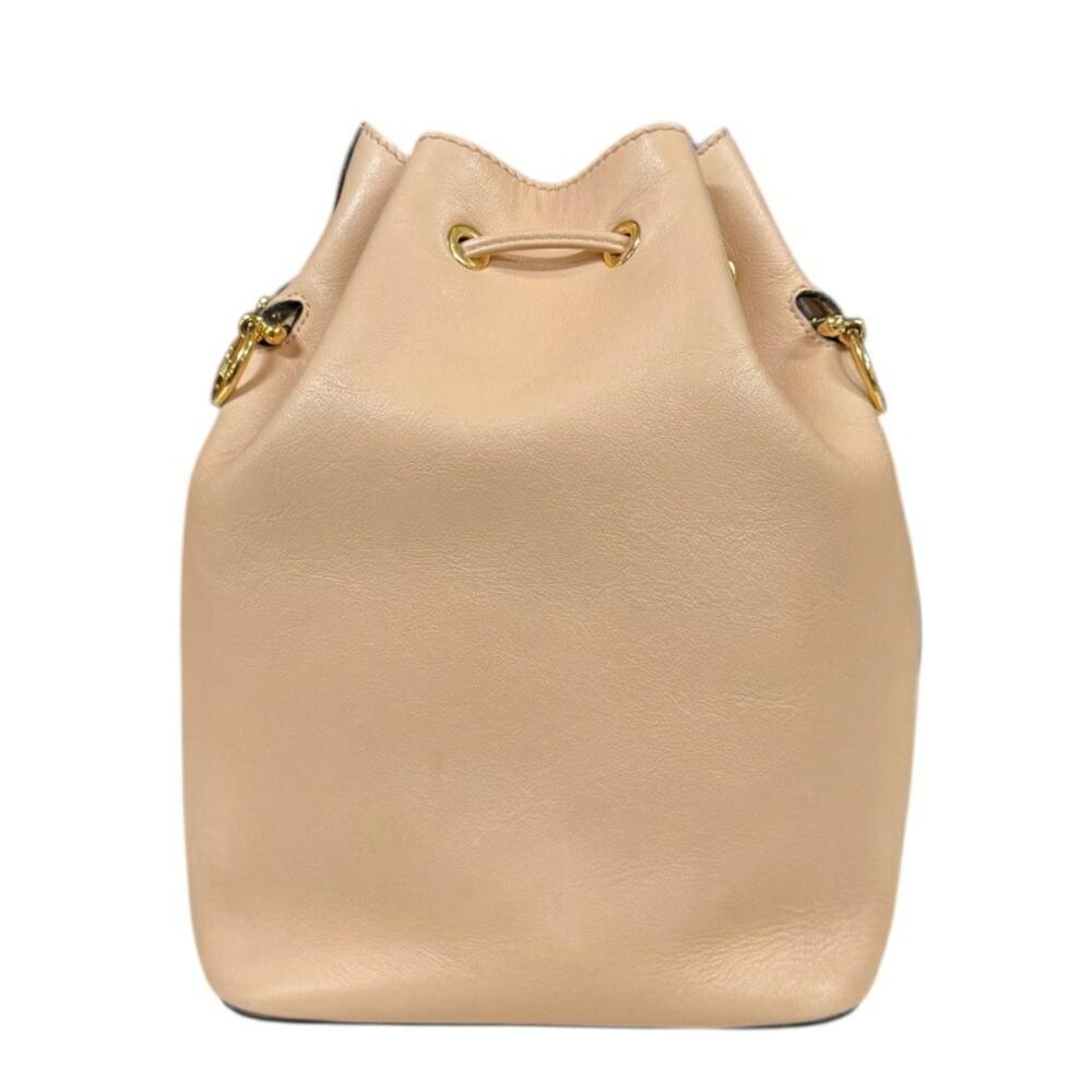 Beige Leather Fendi Bucket Bag