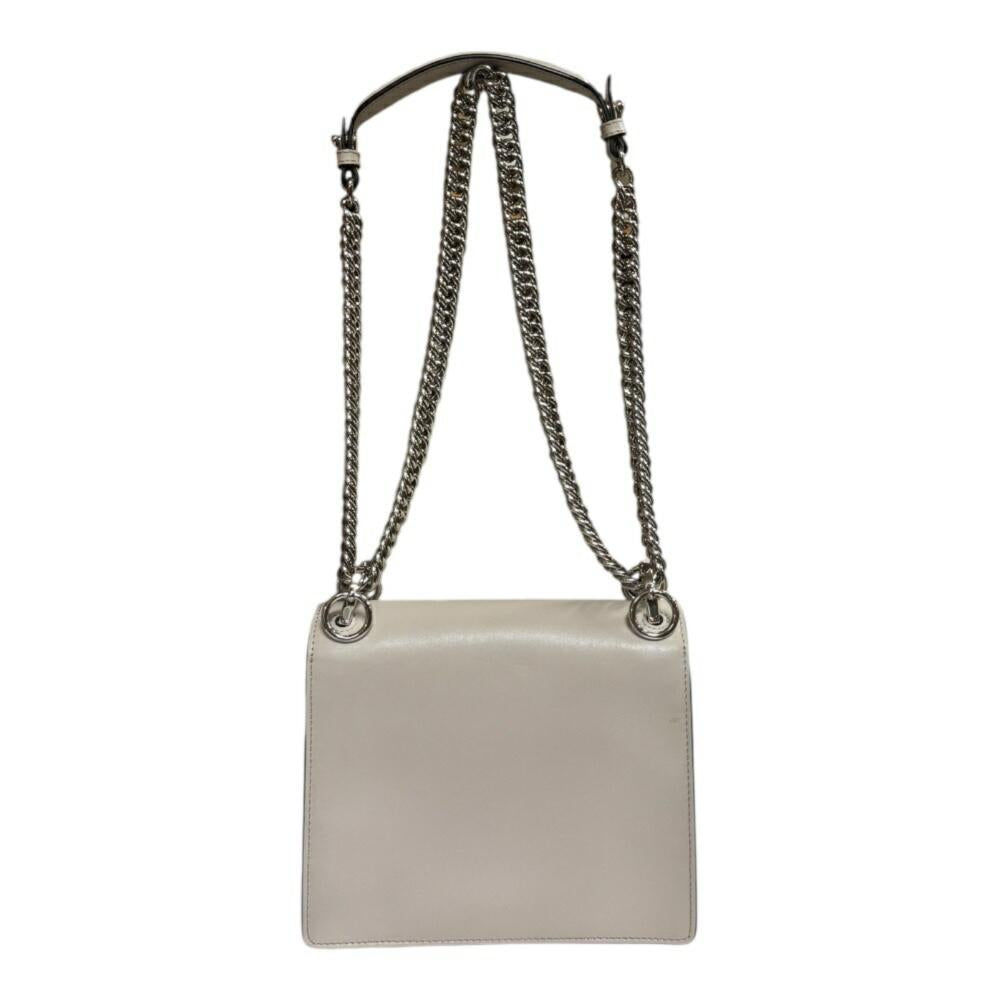Beige Leather Fendi Shoulder Bag