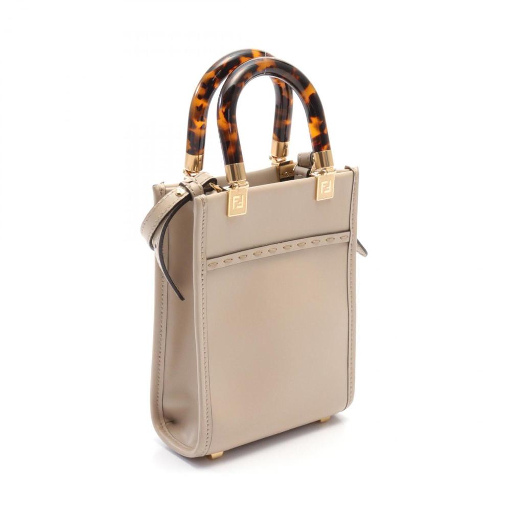 Beige Leather Fendi Handbag