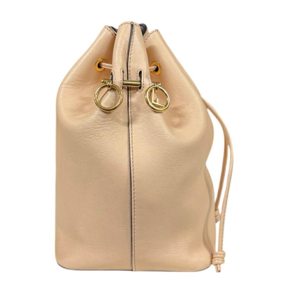 Beige Leather Fendi Bucket Bag