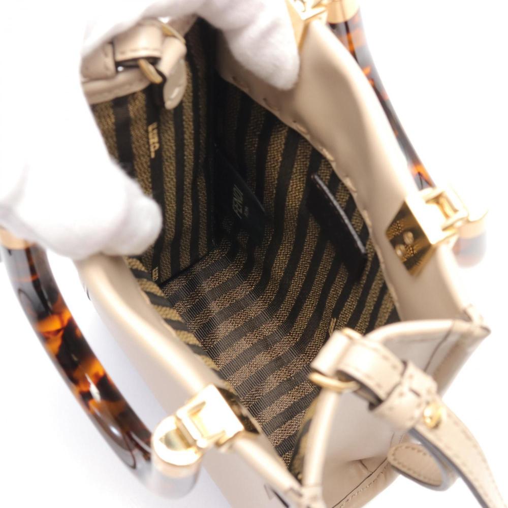 Beige Leather Fendi Handbag