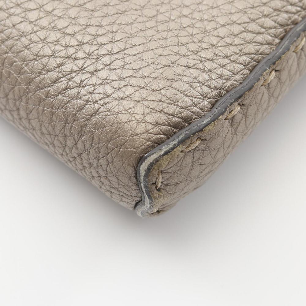 Beige Leather Fendi Shoulder Bag