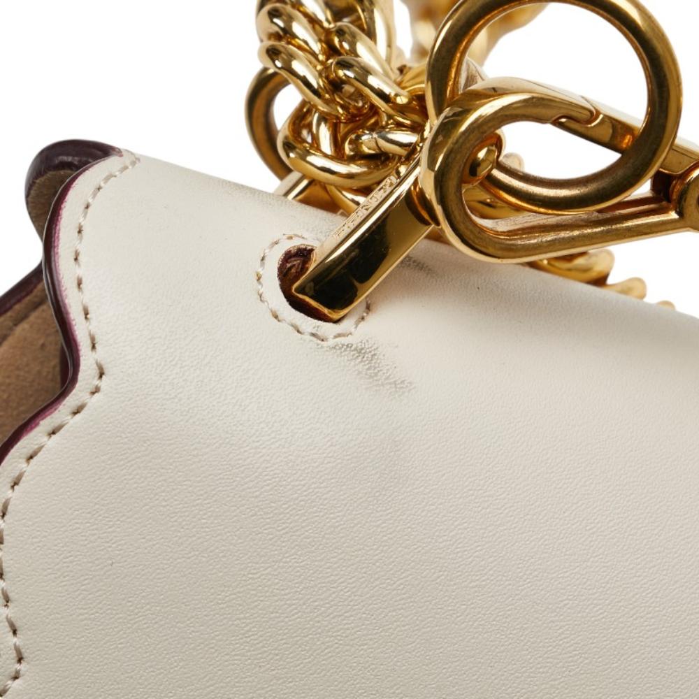 Beige Leather Fendi Shoulder Bag
