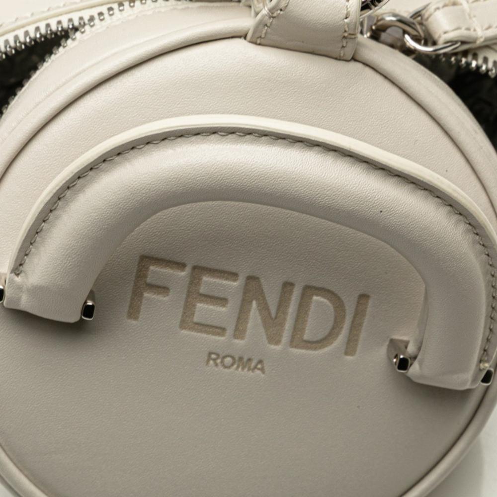 Beige Leather Fendi Shoulder Bag