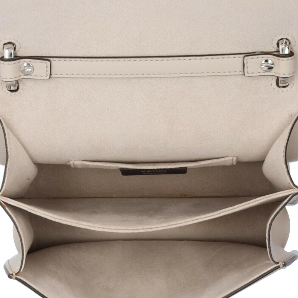 Beige Leather Fendi Shoulder Bag