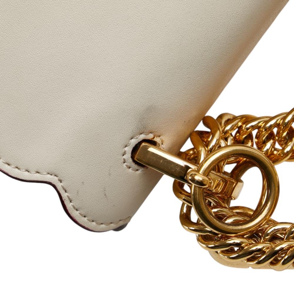 Beige Leather Fendi Shoulder Bag