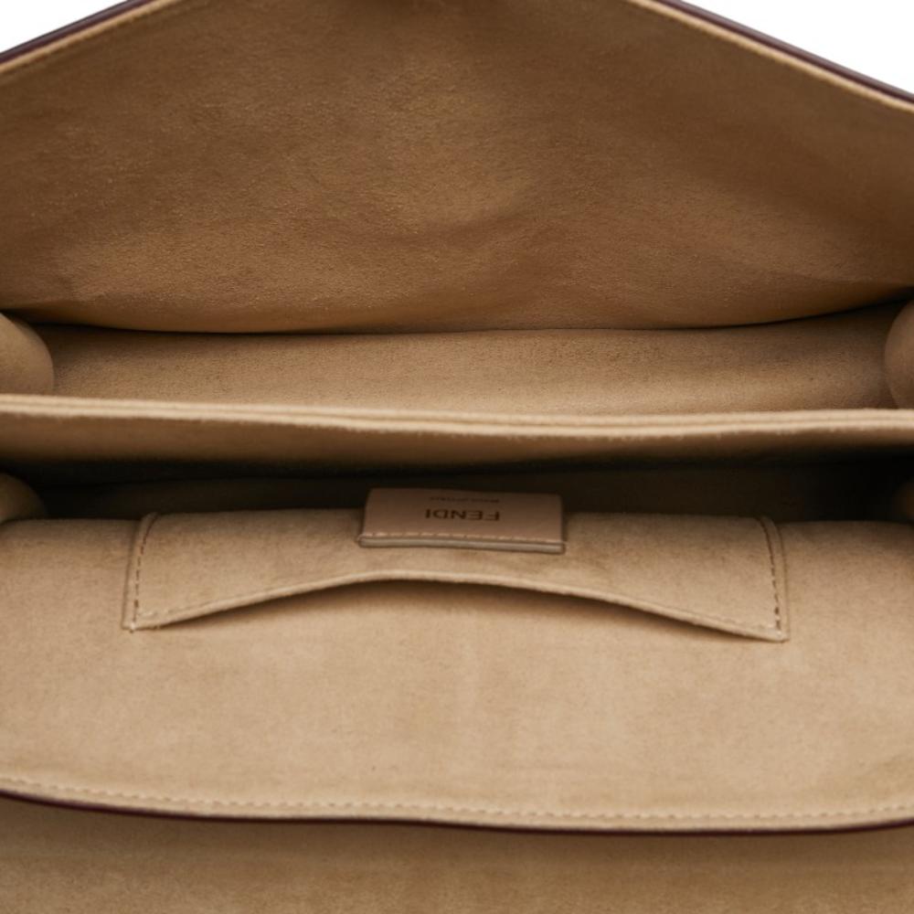 Beige Leather Fendi Shoulder Bag