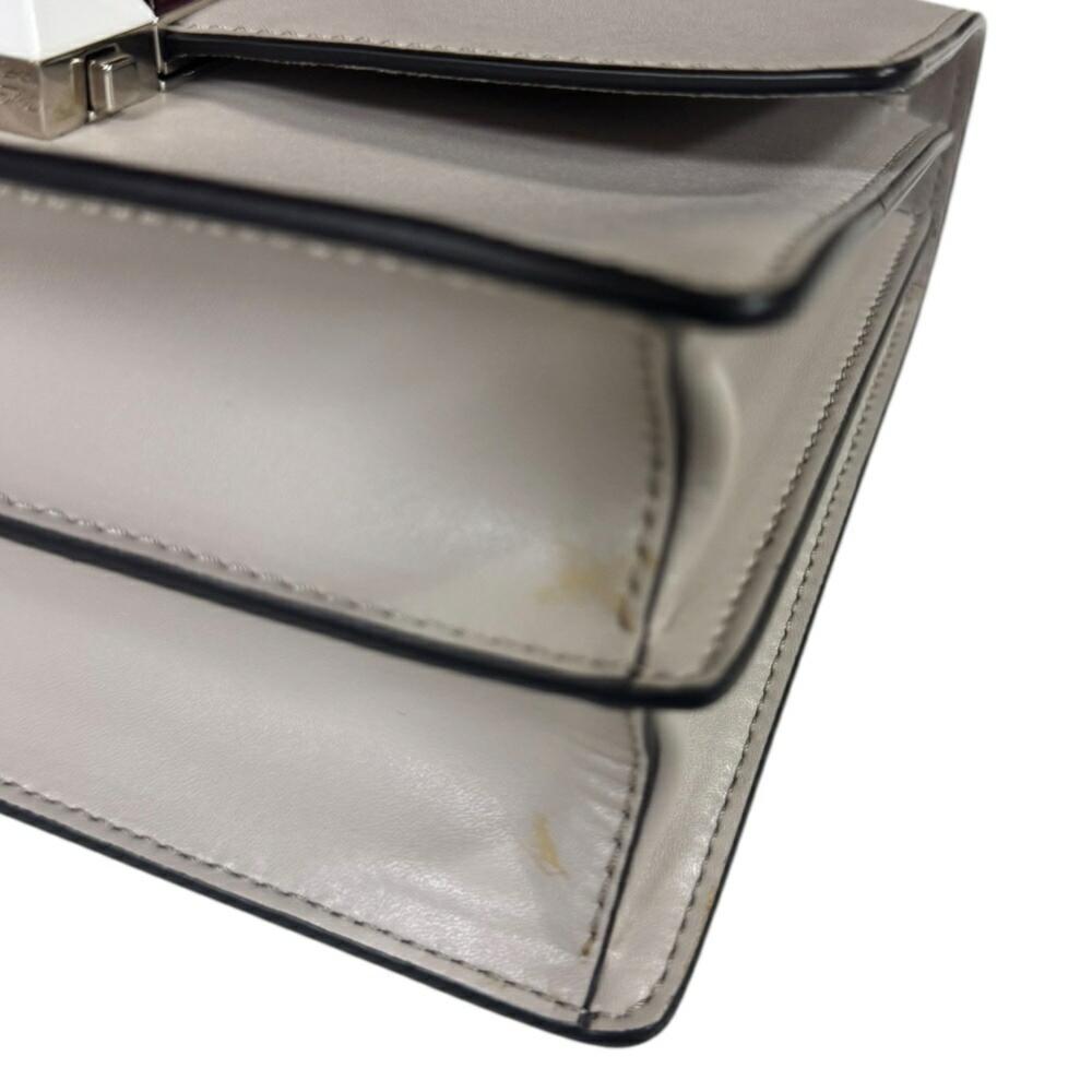 Beige Leather Fendi Shoulder Bag