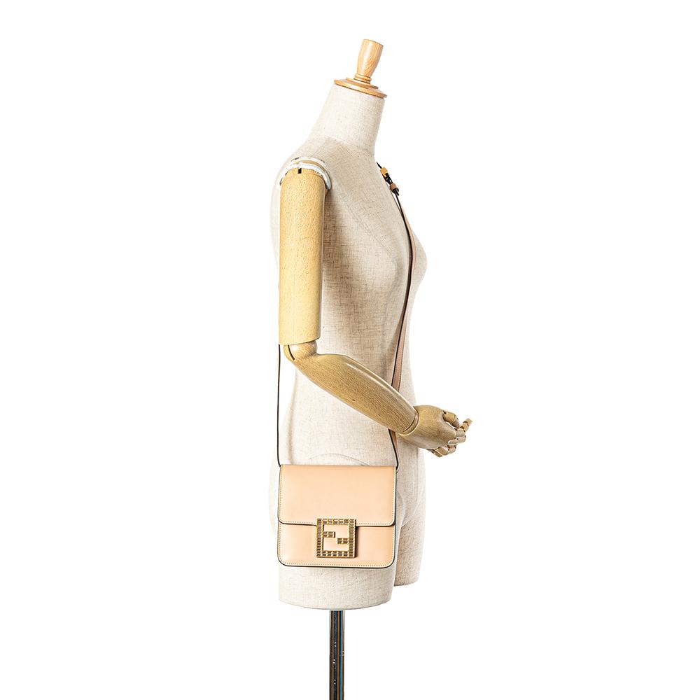 Beige Leather Fendi Crossbody Bag