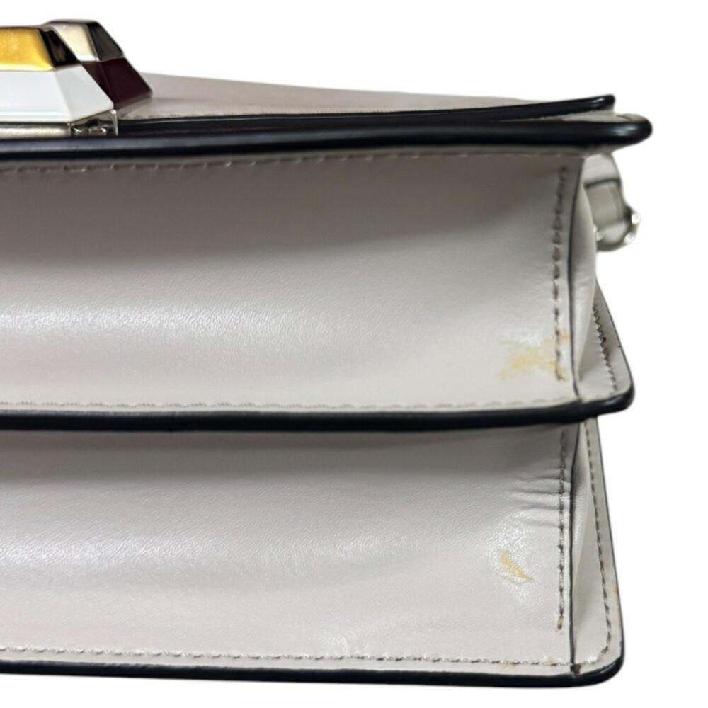 Beige Leather Fendi Shoulder Bag
