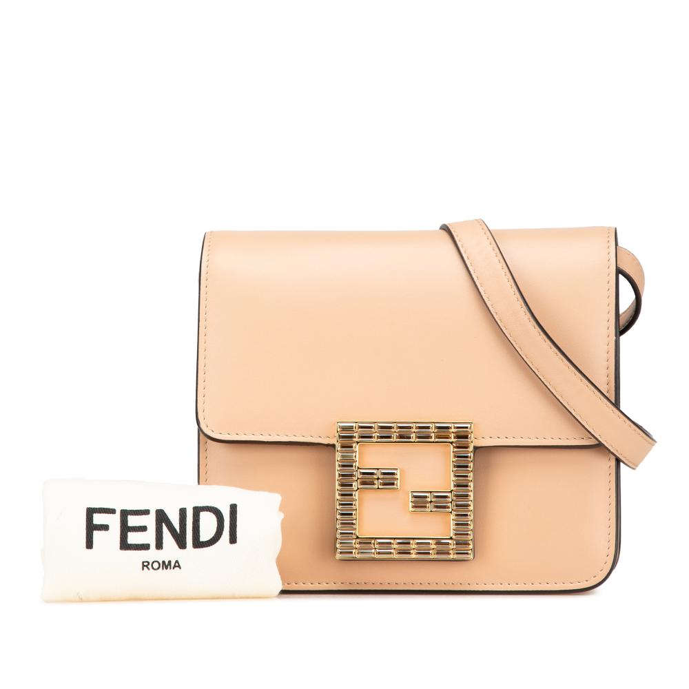 Beige Leather Fendi Crossbody Bag