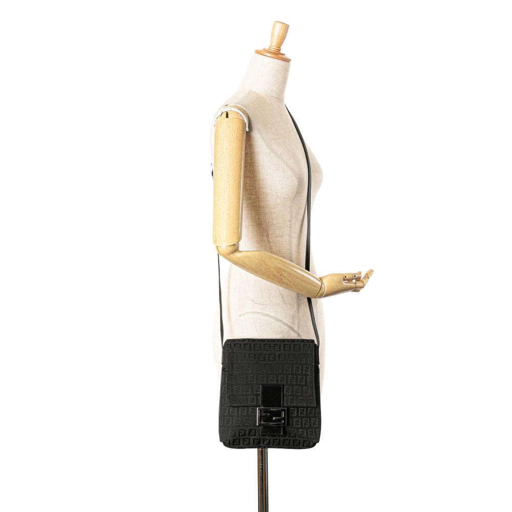 Black Canvas Fendi Crossbody Bag