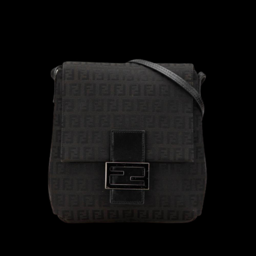 Black Canvas Fendi Crossbody Bag