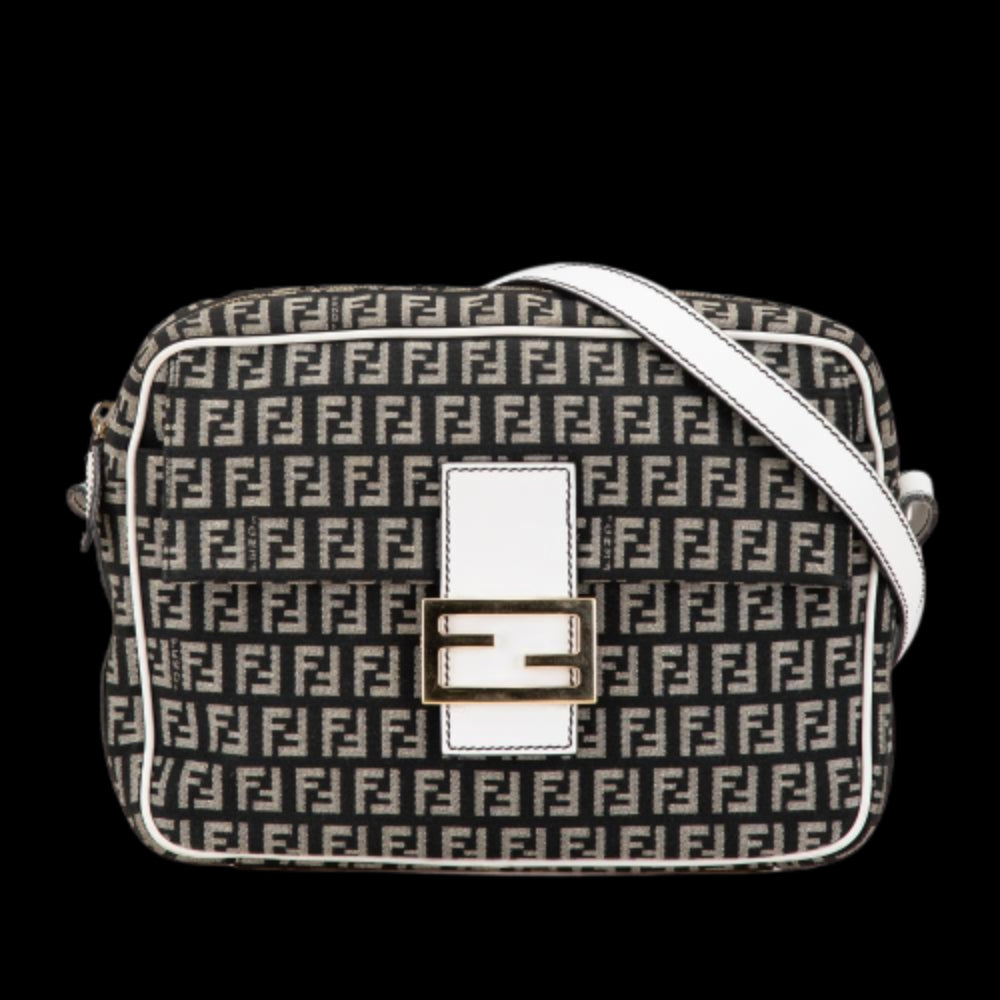 Black Canvas Fendi Crossbody Bag