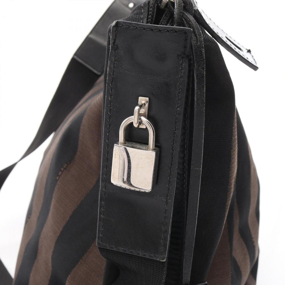 Black Canvas Fendi Crossbody Bag