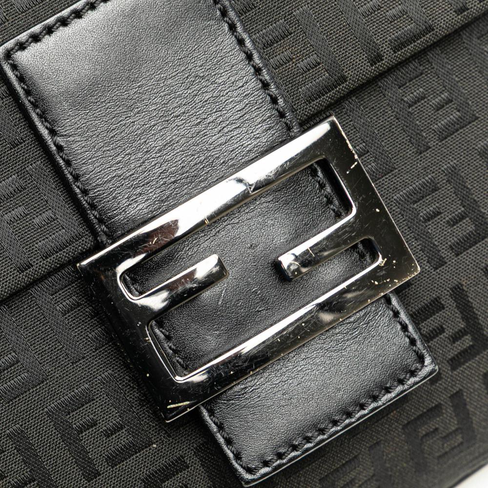 Black Canvas Fendi Crossbody Bag
