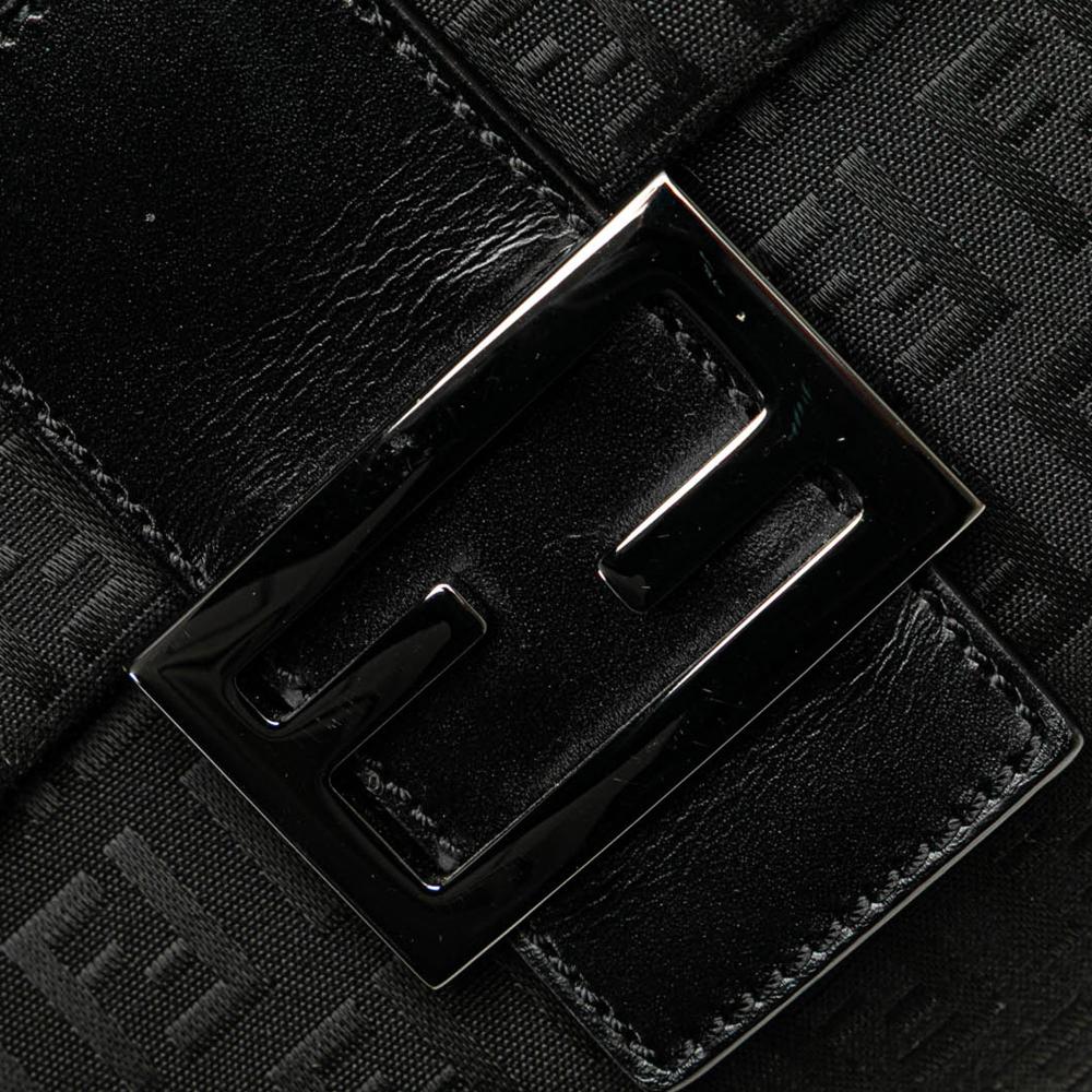 Black Canvas Fendi Crossbody Bag