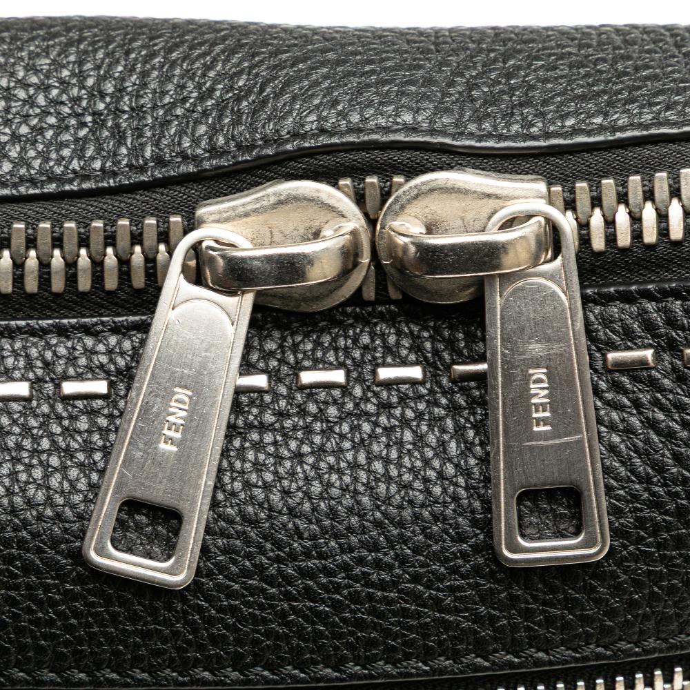 Black Leather Fendi Crossbody Bag