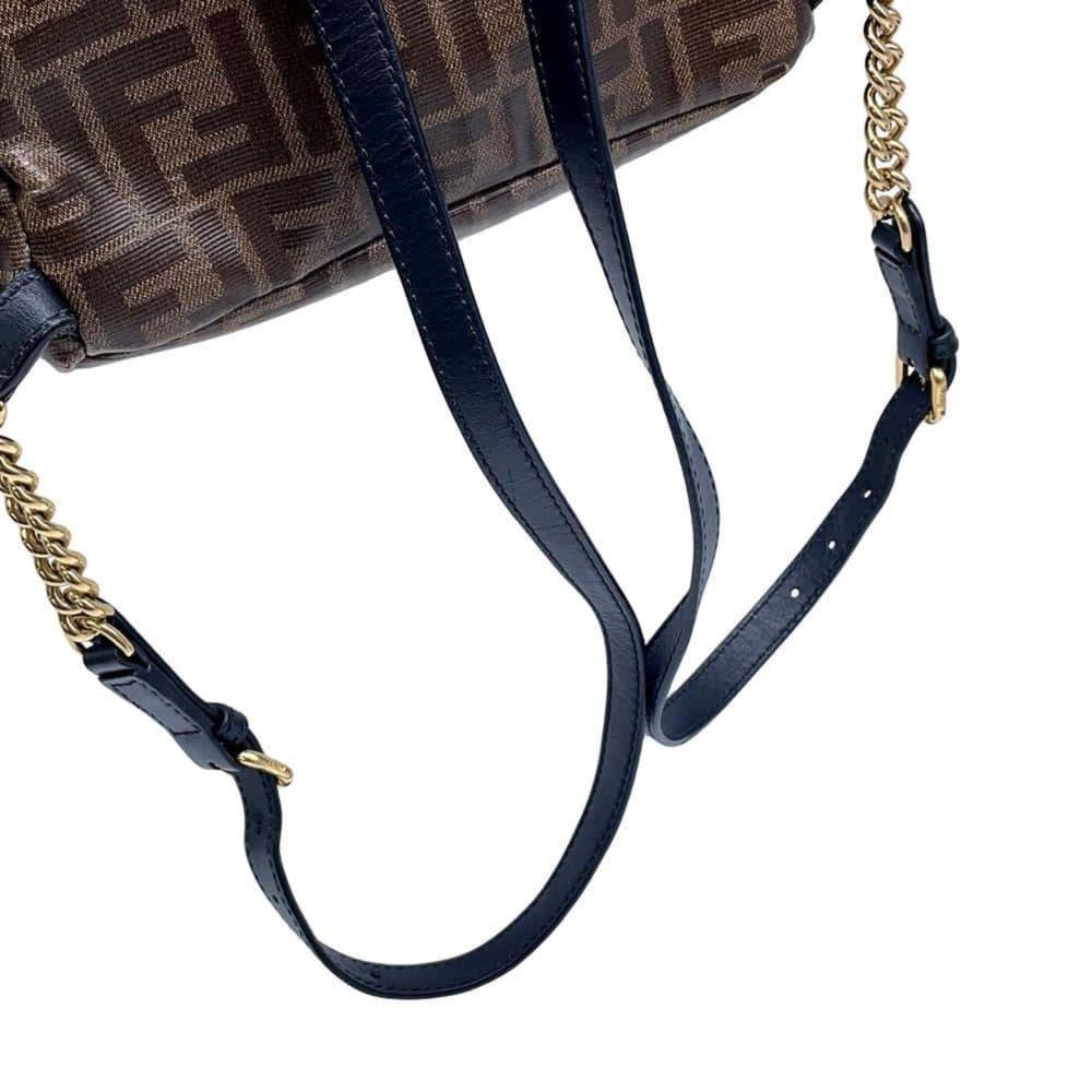 Black Leather Fendi Backpack