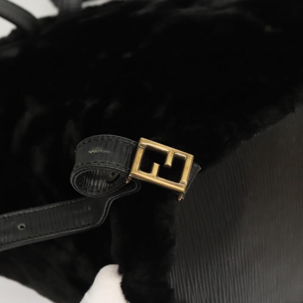 Black Leather Fendi Backpack