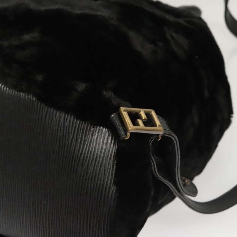 Black Leather Fendi Backpack