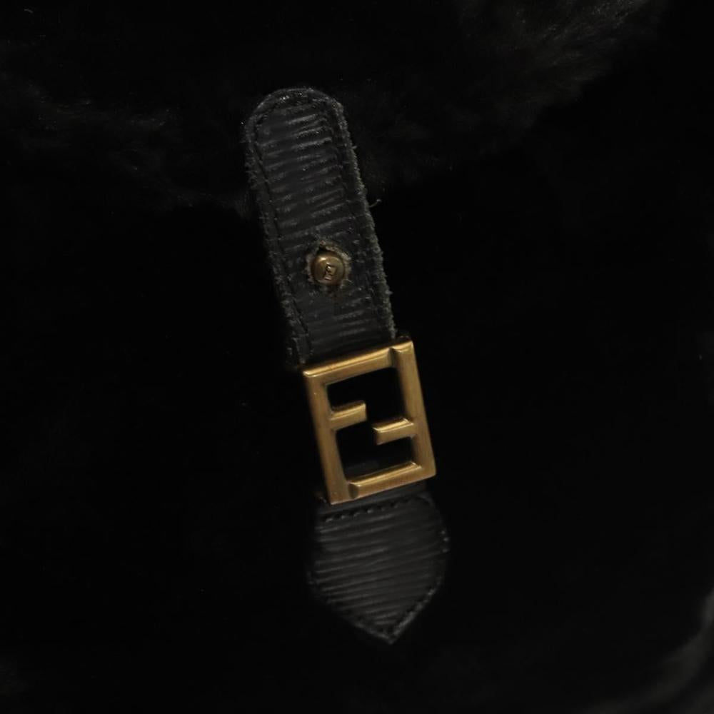Black Leather Fendi Backpack