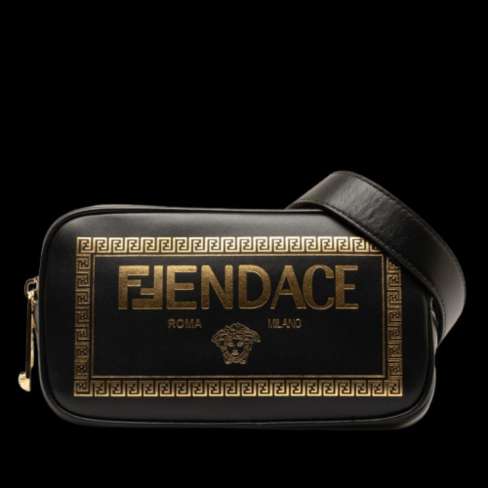 Black Leather Fendi Crossbody Bag