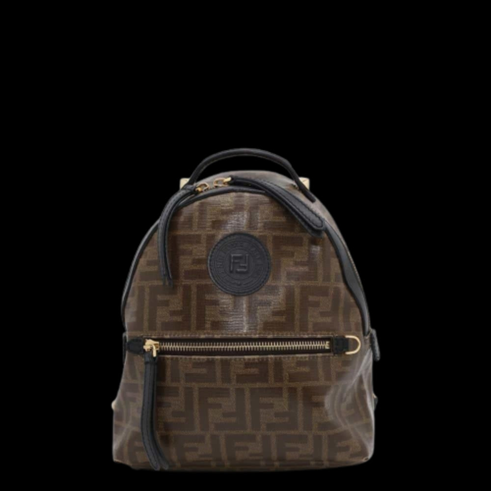 Black Leather Fendi Backpack