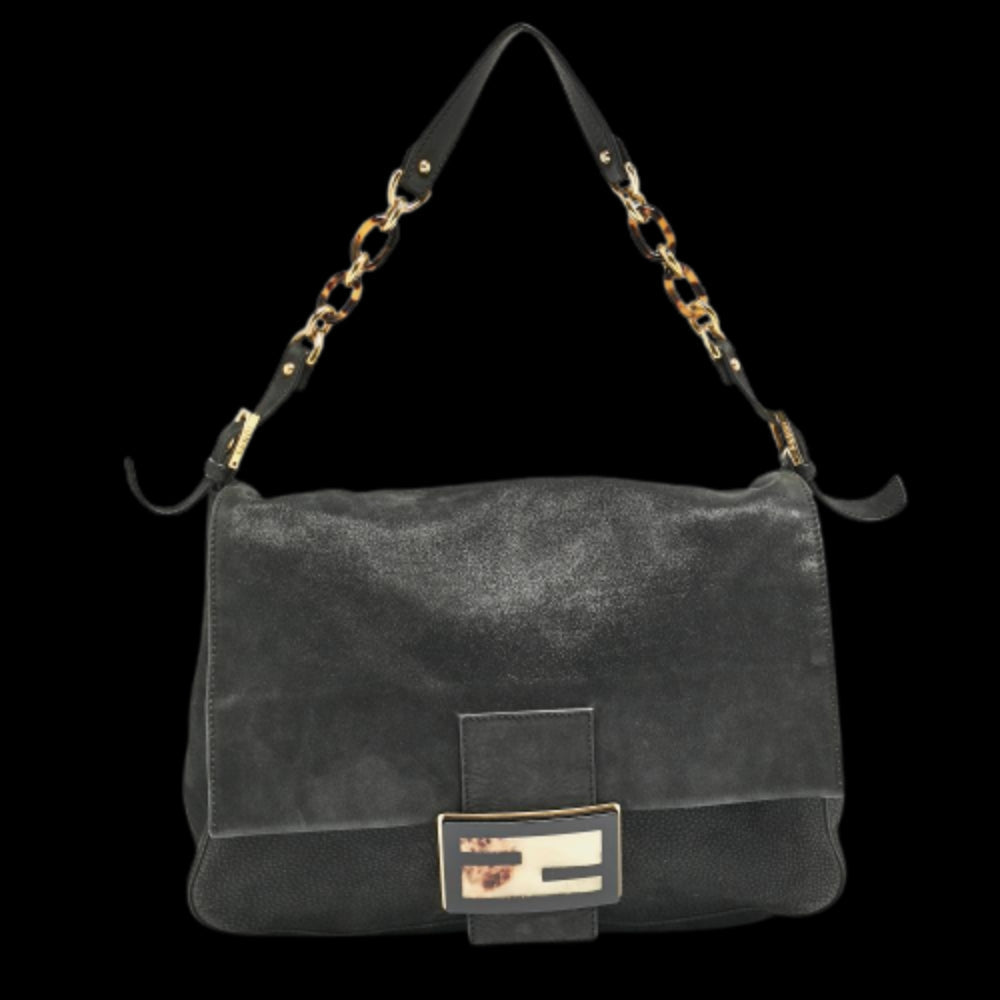 Black Leather Fendi Shoulder Bag