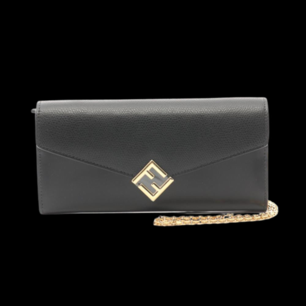 Black Leather Fendi Shoulder Bag