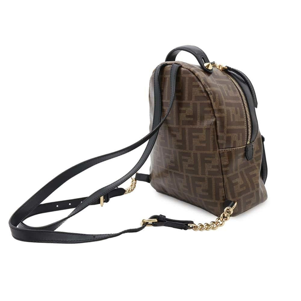 Black Leather Fendi Backpack