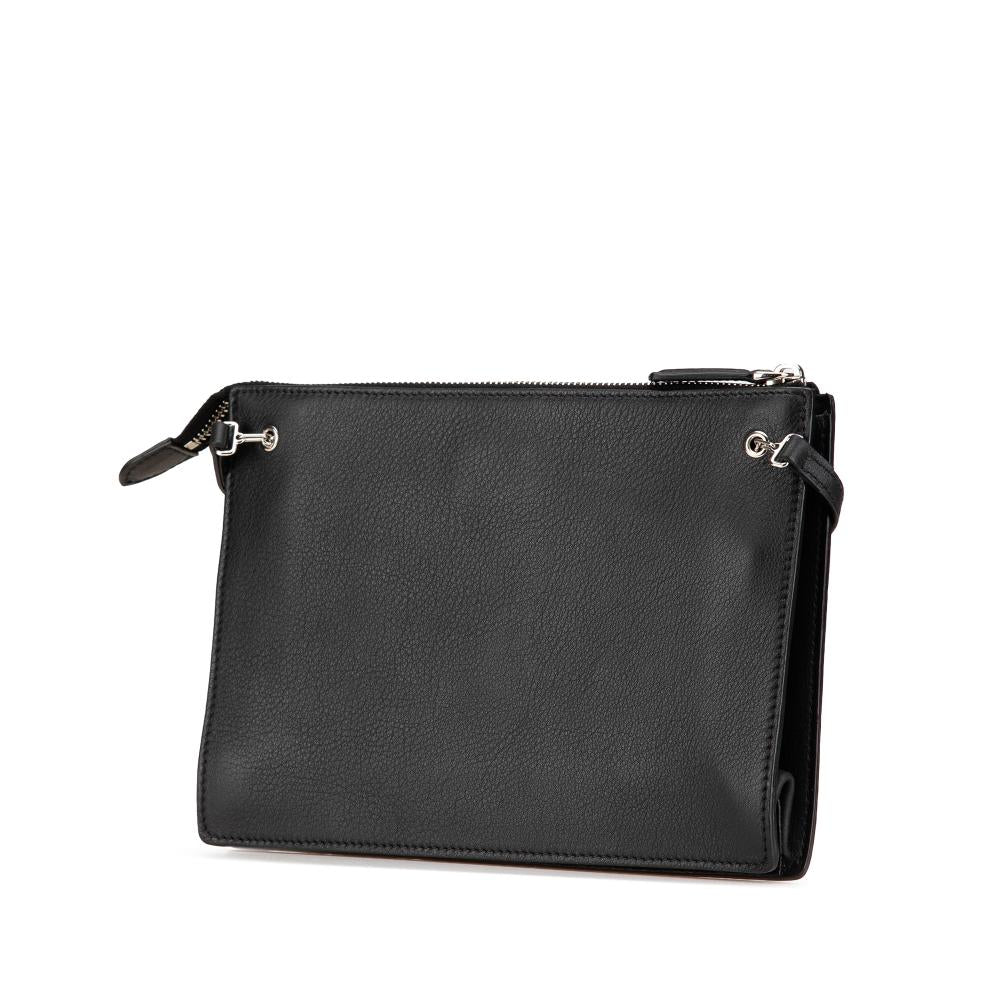 Black Leather Fendi Crossbody Bag