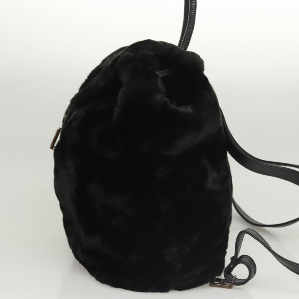 Black Leather Fendi Backpack