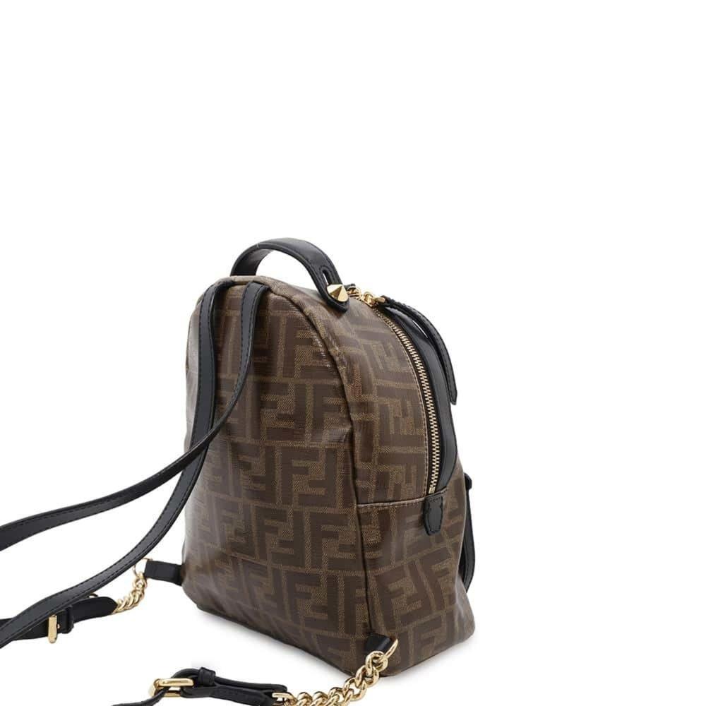 Black Leather Fendi Backpack