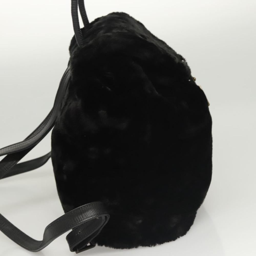 Black Leather Fendi Backpack