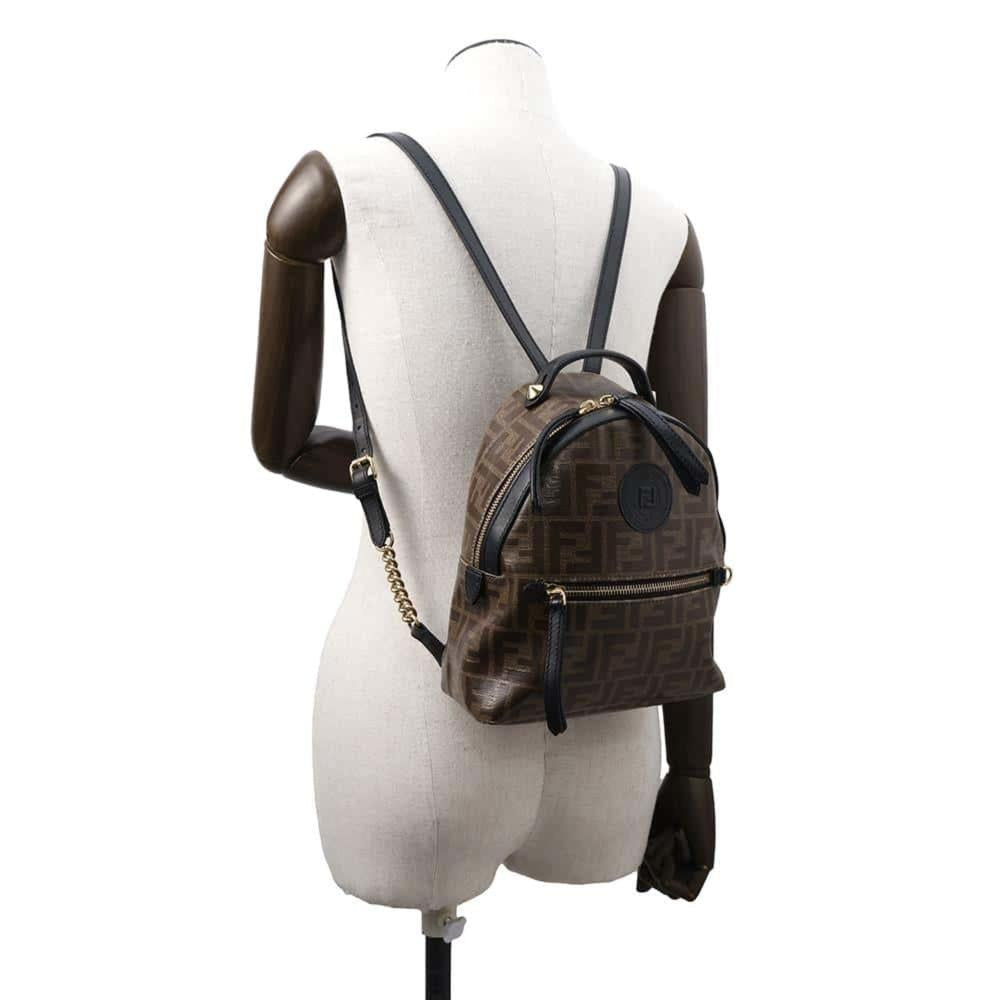 Black Leather Fendi Backpack